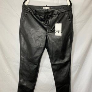Zara Women's Faux Leather Straight Leg Pants - XL